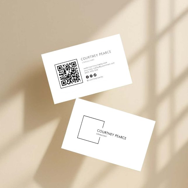 Cartão De Visita Modern professional business card with QR code (Criador carregado)