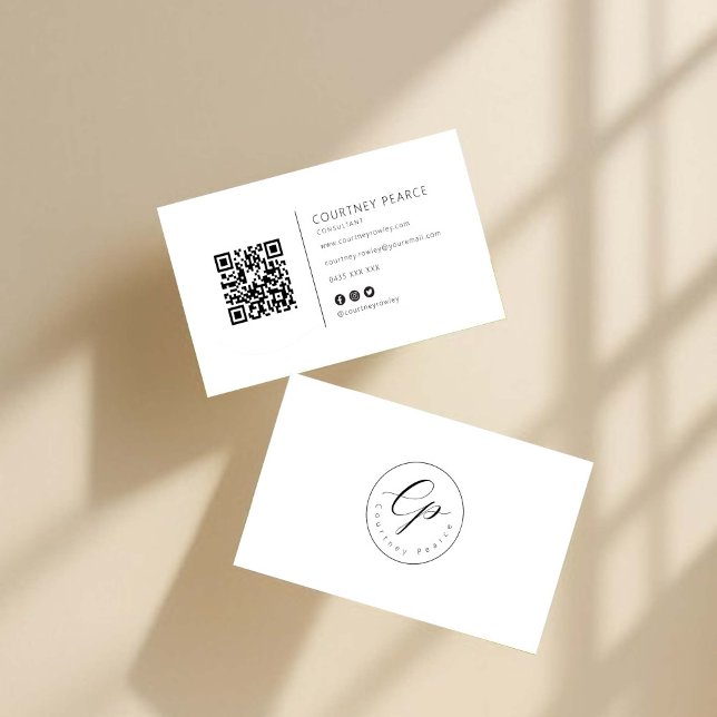 Cartão De Visita Modern professional business card with QR code (Criador carregado)
