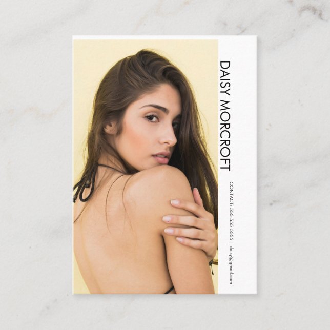 Cartão De Visita Modern Professional Model Actor Photo comp Card (Frente)