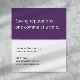 Cartão De Visita Modern Proofreader Freelance Minimalist 