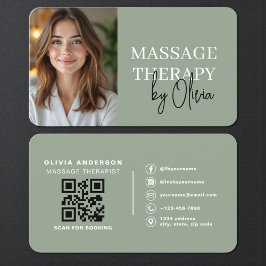 Cartão De Visita Modern Sage Green Wellness Spa Therapist