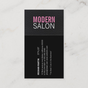 Cartão De Visita Modern Salon   Lista de couro