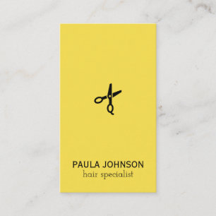 Cartão De Visita Modern Salon Shears Hair Specialist (amarelo)