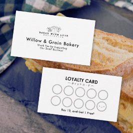 Cartão De Visita Modern Small Bakery Bread Logo Loyalty Reward