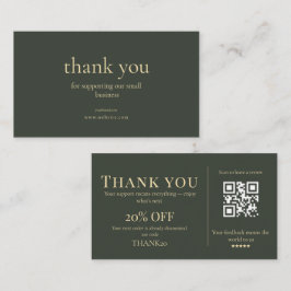 Cartão De Visita Modern Small Business Thank You Discount QR Card