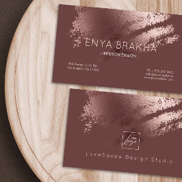 Cartão De Visita Modern Stylish Bronze Logo Business Card