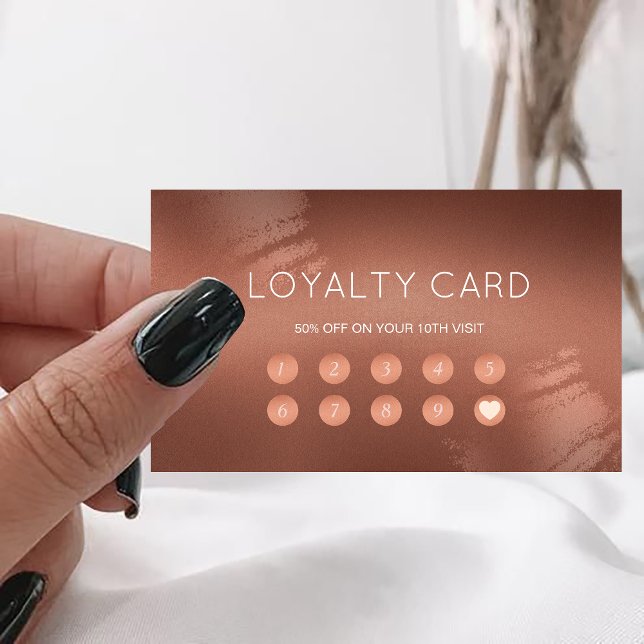 Cartão De Visita Modern Stylish Bronze Logo Customer Loyalty (Modern Stylish Bronze Logo Customer Loyalty Business Card)