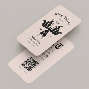 Cartão De Visita Modern Tatotartista Areia Monograma