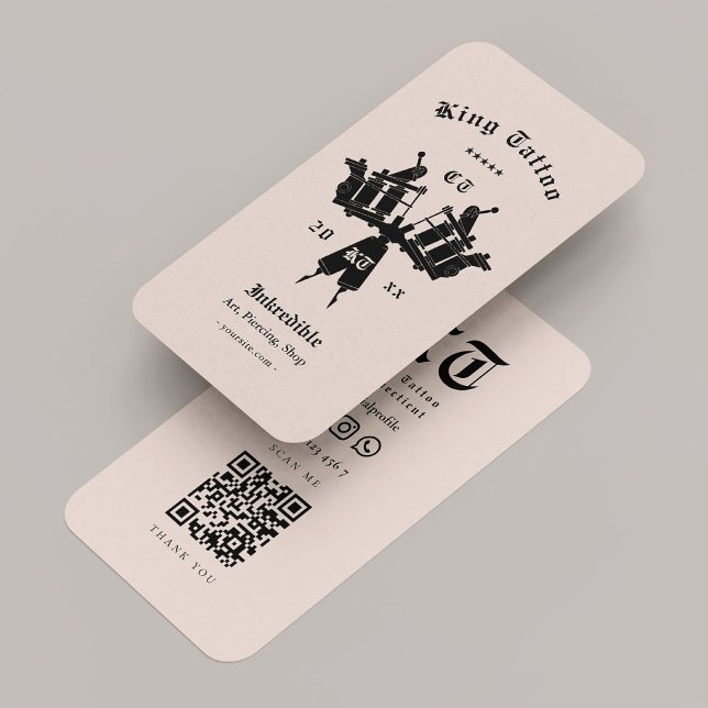 Cartão De Visita Modern Tatotartista Areia Monograma (Modern Tattoo Artist Black Pink Pastel Monogram Business Card
)