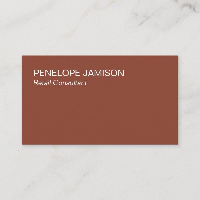 Cartão De Visita Modern Terracotta and White  (Frente)