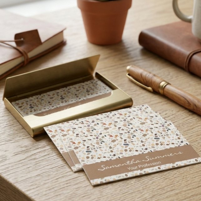 Cartão De Visita Modern Terrazzo Rock como Pattern Art deco (Criador carregado)