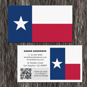 Cartão De Visita Modern Texas Business Card, Texas Flag / USA