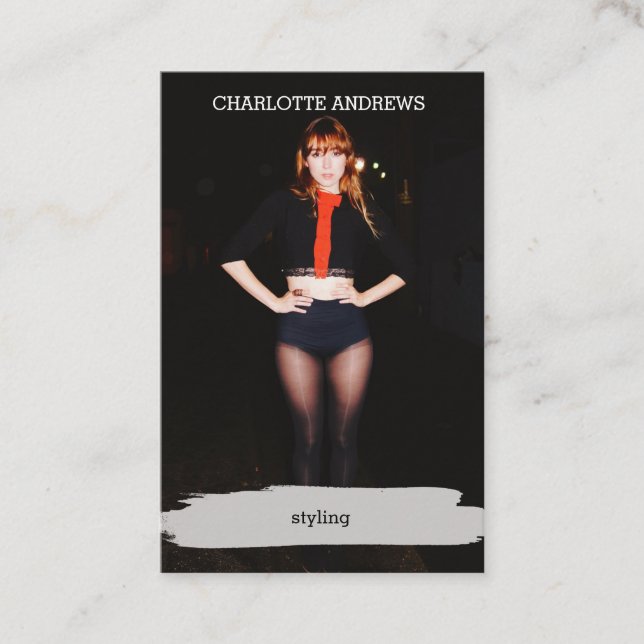 Cartão De Visita Modern Trendy Foto Visitenkarte (Frente)