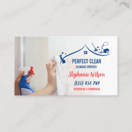 Cartão De Visita Modern Trendy House Limpando Maid Janitorial Busin