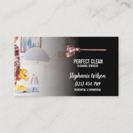 Cartão De Visita Modern Trendy House Limpando Maid Janitorial Busin