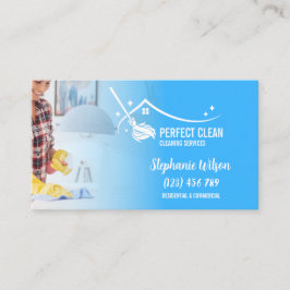 Cartão De Visita Modern Trendy House Limpando Maid Janitorial Busin