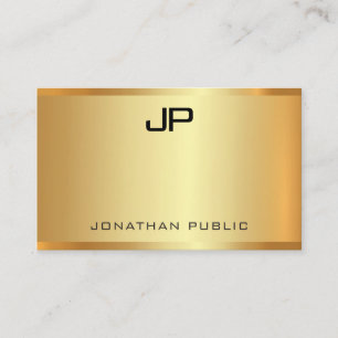 Cartão De Visita Moderna e Dourada aparência elegante Trendência do
