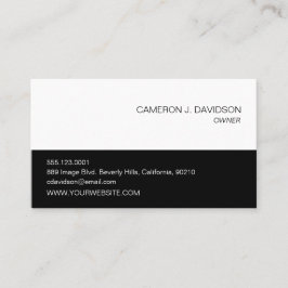 Cartão De Visita Moderna Simples Companhia Branca Branca Preta