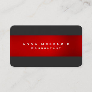 Cartão De Visita Moderna Trendy Red Cinza Criativa Exclusiva de Tre