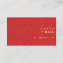 Cartão De Visita Moderna, Vermelha, de couro malhado, profissional