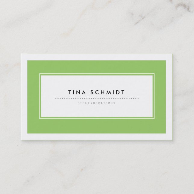 Cartão De Visita Moderne Grün Visitenkarten (Frente)