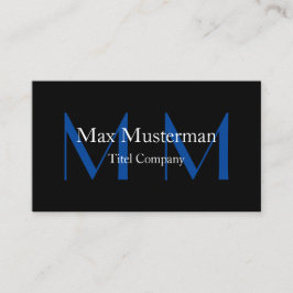 Cartão De Visita Moderne schwarze Monogramm Visitenkarte