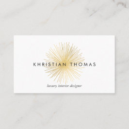 Cartão De Visita Modernista Vintage Luxe Dourado Sputnik Designer