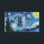 Cartão De Visita Moderno A Noite Estrelada Van Gogh<br><div class="desc">Estes cartões de visitas impressionantes apresentam a icônica pintura de 1889 de Vincent van Gogh mostrando uma cena baseada na vista de seu quarto no asilo em que ele estava hospedado. Ele usa pigmentos azuis ricos, e pigmento amarelo indiano bastante raro. Surpreendentemente, parece que ele não gostava particularmente disso. Antes...</div>
