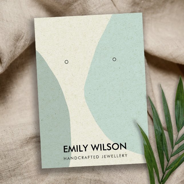 CARTÃO DE VISITA MODERNO ABSTRATO AQUA BLUE ART EARRT (APARELHO DE  (Criador carregado)