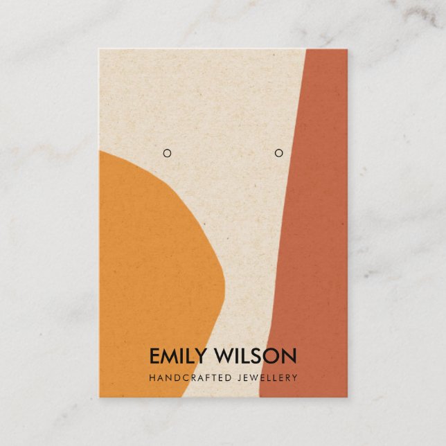 CARTÃO DE VISITA MODERNO ABSTRATO TERRACOTTA - APRESENTAÇÃO DE ARTE (Frente)