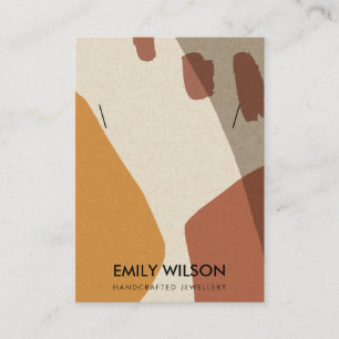 CARTÃO DE VISITA MODERNO ABSTRATO TERRACOTTA ART NECKLACE EXIBIR