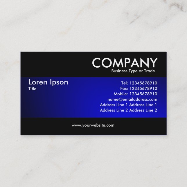 Cartão De Visita Moderno - Azul brilhante (Frente)