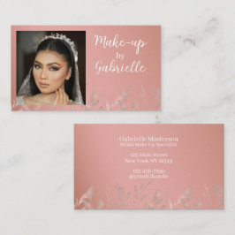 Cartão De Visita Moderno Boho Botânico Script Rosa Empoeirado