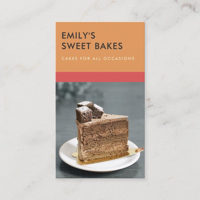 CARTÃO DE VISITA MODERNO CHEERFUL BOLSA DE LARANJA VERMELHA CHEF FO (Frente)