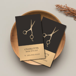Cartão De Visita Moderno Chic Elegante Falso Cobre Cinza Estilista 