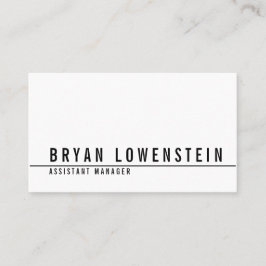 Cartão De Visita Moderno chique preto branco simples