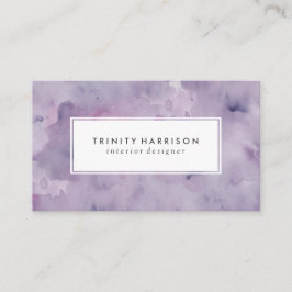 Cartão De Visita Moderno chique roxo da aguarela | da lavanda