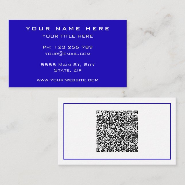 Cartão de visita moderno com código QR - suas core (Frente/Verso)