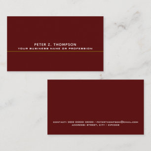 Cartão de visita moderno com linha fina em vermelh