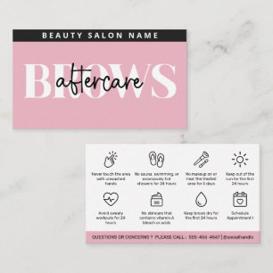 Cartão De Visita Moderno Cor-de-Rosa Pós-Cuidados PMU Instruções