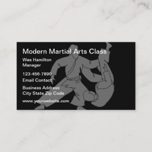 Cartão de Visita Moderno de Aula de Artes Marciais
