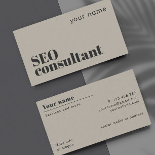Cartão de Visita Moderno de Consultor de SEO