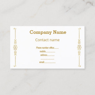 CARTÃO DE VISITA MODERNO DE FLUXO DOURADO BRANCO