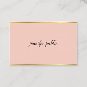 Cartão De Visita Moderno De Manuscrito Cursivo E Rosa Elegante E Do