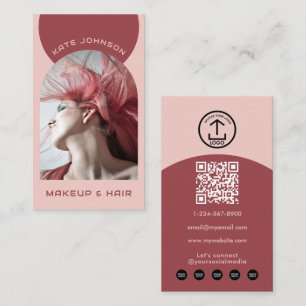 Cartão de Visita Moderno de Maquiagem Cabelo Arco