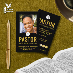 Cartão de Visita Moderno de Pastor de Igreja em Pr