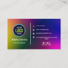 Cartão de Visita Moderno Design Colorido Gradiente