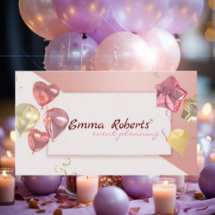 Cartão de visita moderno dos balões brancos cor-de