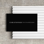 Cartão De Visita MODERNO E MINIMAL preto/branco<br><div class="desc">Um design profissional, simples e moderno para qualquer indústria. O layout limpo e o tratamento de tipo elegante mostram seu nome (ou nome comercial) para uma primeira impressão refinada. Adicione seu próprio logotipo à frente ou atrás para obter uma personalização adicional. Entre em contato com o designer se precisar de...</div>