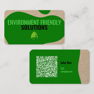 Cartão de visita moderno ecológico com código QR